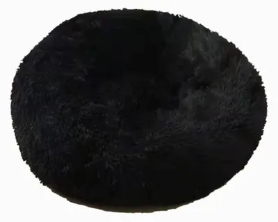 Immagine prodotto di Cuccia per cani, cuccia per gatti, morbida, rotonda, in peluche, 110 cm, nera