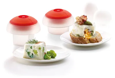 Produktbild von Lékué OVOS, 2-teiliges Set (Würfel + Zylinder), weiß, Silikon, transparent