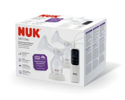 Produktbild von NUK Soft & Easy Elektrische Doppel-Milchpumpe Akku USB-C inkl. 2x Perfect Match Babyflaschen 150ml & Silikon-Brustaufsätze