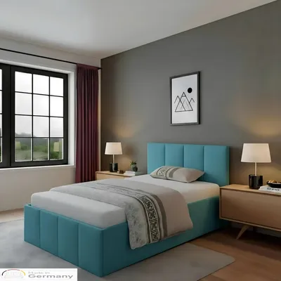 Produktbild von Polsterbett Dalas Blau 140 x 200 x 40 cm Stauraum Ohne Matratze und Lattenrost