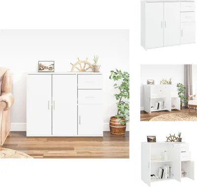 Produktbild von vidaXL Sideboard Weiß 91x29,5x75 cm Holzwerkstoff -  Sideboards