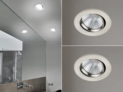Produktbild von 2 runde LED Einbaustrahler Decke Ø 8,5cm schwenkbar dimmbar Nickel matt 5,5W