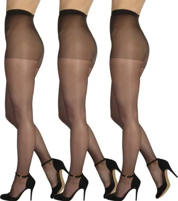 Produktbild von Bananalu feine elastische seiden Strumpfhose Damen 20 Den Höschenteil Panty 20 Grafit XXL / 3er Set