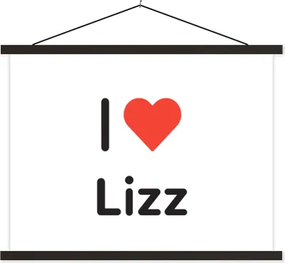 Produktbild von MuchoWow® Textilposter Ich liebe - Lizz - Girl 150x113 cm mit schwarzem Rahmen - Wohnzimmer