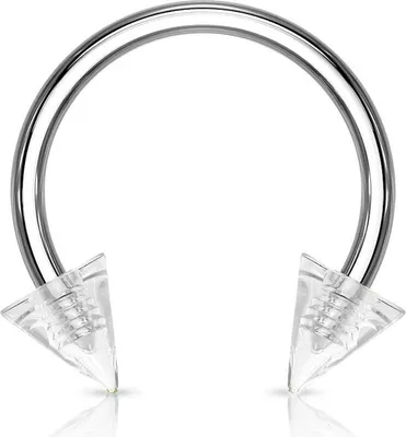 Produktbild von viva-adorno Universal Hufeisen Piercing Chirurgenstahl 316L UV Spitzen Septum,Lippe,Augenbraue,Nase Z305,klar