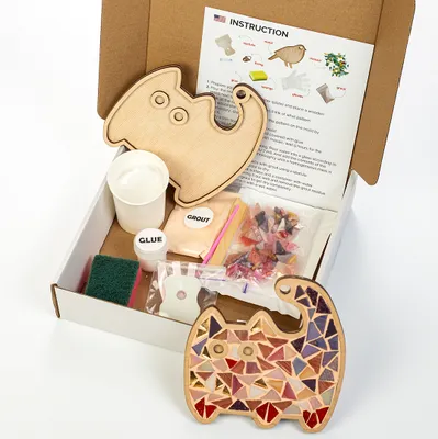 Produktbild von NKlaus DIY Mosaik Bastelset Katze 10tlg. Spielzeug Kinder & Erwachsene Craft Kit Puzzle Mosaikkunst 15246