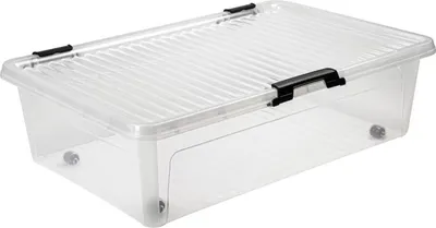 Produktbild von Scharnierboxen 24L 60x40x17cm Transparent Deckel Aufbewahrung Spielzeugkiste
