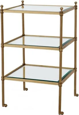 Produktbild von Casa Padrino Luxus Art Deco Designer Messing Beistelltisch 42 x 42 x H. 71 cm - Luxus Beistelltisch