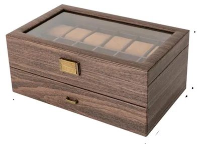 Obrázek produktu pro Organizér na hodinky, dvoupatrový, 24 přihrádek, hnědý