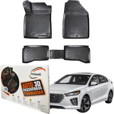 Produktbild von Trimak Autofußmatten kompatibel mit Hyundai Ioniq Hybrid 2016–2022 Auto Allwetter Gummimatten