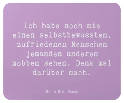 Produktbild von Mr. & Mrs. Panda Mouse Pad Spruch Mobbing bewältigen - Lavendeltraum - Geschenk, mousematte, Mitgefühl, mauspad laptop, Zuversicht, handgefertigte Produkte, Mousepad