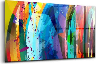Obrázok produktu pre Obraz z tvrdeného skla - Maľovanie Stien - Temperované Sklo - 120x60 cm - Abstraktné pozadie