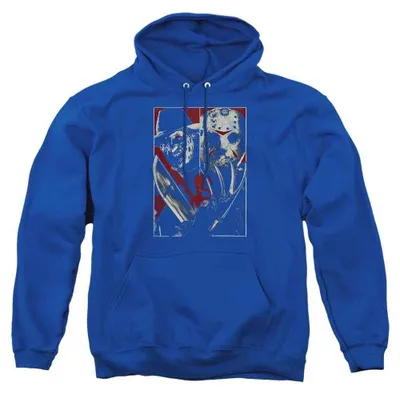 Imagen del producto de Sudadera con capucha para hombre/mujer, diseño uni, Freddy Vs Jason, modelo TV38487 (Talla S), color azul real, Imagen generada por IA