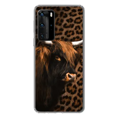 Produktbild von MuchoWow® Handyhülle Schutzhülle Hülle für Huawei P40 Pro Schottischer Highlander - Pelz - Pantherdruck Silikon Softcase Handy Hülle - Schutz