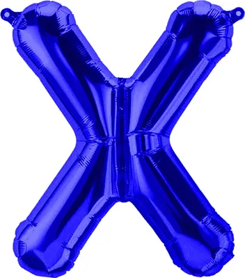Image de Ballon en plastique lettre X, bleu, env. 40 cm, pour gonflage