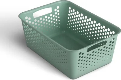 Image de Panier de rangement vert 10,0 l - 37 x 26 x 17 cm - Lot de 1