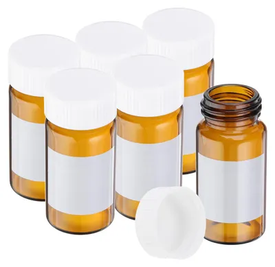 6er-Set 20 ml Braune Glasfläschchen mit Schraubdeckel