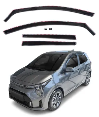 Produktbild von GP Windabweiser Für  Kia Picanto 5D ab 2017 4tlg GP Regenabweiser, Schwarz, Getönt, Aerodynamisch, Einfache Montage, Befeistigung mit Clips