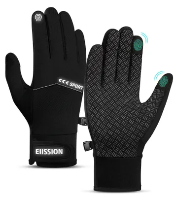 Imagen del producto de Guantes para bicicleta para hombre, impermeables, cortavientos, compatibles con pantallas táctiles, talla XXL, para actividades al aire libre y deportes