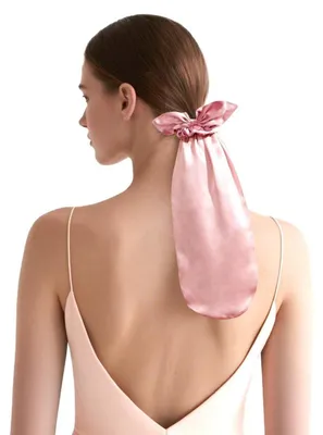 Produktbild von Seidenhaube Haarschmuck Verstellbar Rosa für langes Haar