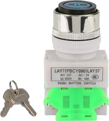Obrázek produktu pro 3polohový otočný spínač ovládaný klíčem 2 tlačítka 22mm LAY37-20Y/31