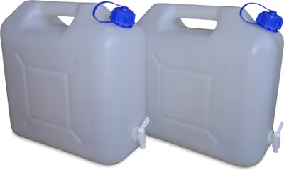 Produktbild von 2 Stück 15 Liter 15 L Wasserkanister (WK) inkl. Auslaufhahn Camping dicht verschließbar (2x15 WK)
