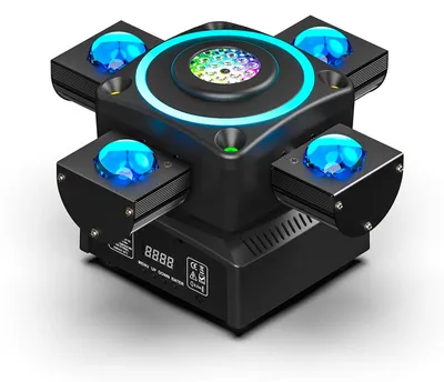 Produktbild von LED Moving Head Strahler - 90W Bühnenlicht - RGBW 4-in-1 - DMX512 mit 19 Kanälen und RDM - Rotierender Beam Effekt - EU Stecker