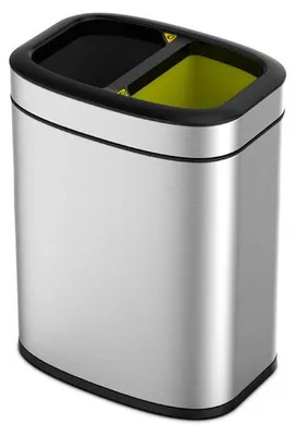 Produktbild von EKO - OLI-Cube Open Top Abfalleimer 10+10 Liter - Stainless steel Polypropylene  - Matt Edelstahl