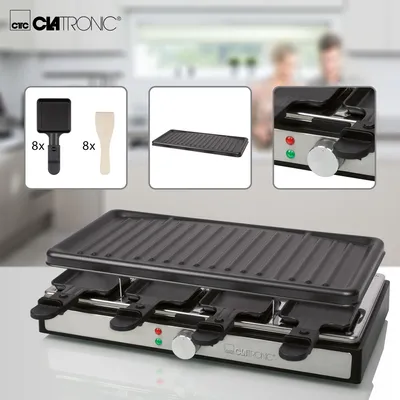 Image de CLATRONIC 263946 CLATRONIC Gril à raclette RG 3757, pour 8 personnes