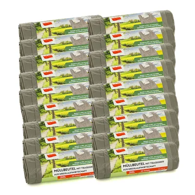 Zdjęcie produktu dla Wkłady do kosza 20 litrów | 18 rolek po 20 (360 sztuk) | Rozmiar: 45 x 50 cm | Szary | Z uchwytem do przenoszenia