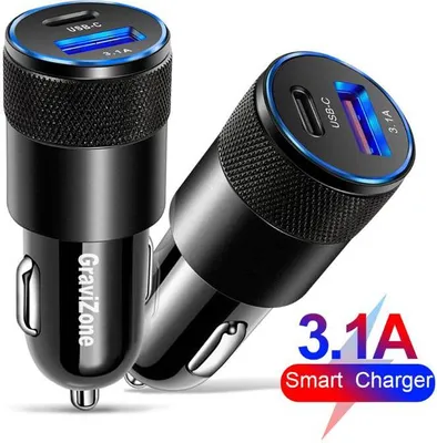 Produktbild von KFZ Ladegerät USB C PD Auto Ladegerät USB Typ C USB-C QC Smart Ladeadapter KFZ Zigarettenanzünder Carcharger
