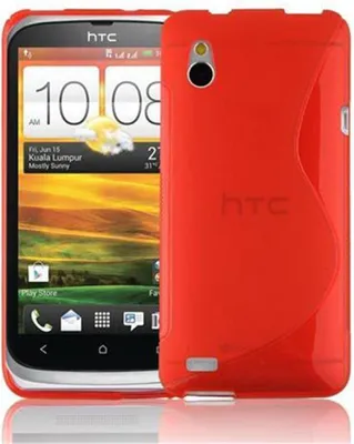 Produktbild von Cadorabo Schutzhülle für HTC Desire V Hülle in Rot Handyhülle Case TPU Silikon Etui