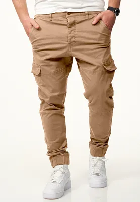 Produktbild von DAILY Baumwolle Herren Cargohose mit elastischen Beinbündchen Herren Jogger-Hose Jeans mit Gummibund & Cargo-Taschen Pants