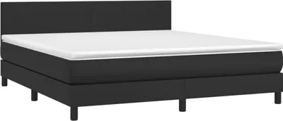 Obrázok produktu pre vidaXL Boxspring posteľ s matracom čierna 180x200 cm Imitácia kože