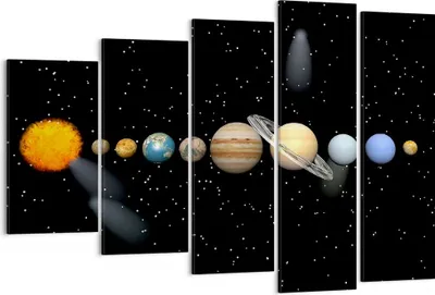 Produktbild von Bild auf Leinwand - Leinwandbild - Universum Galaxie Planeten Sterne - 150x100cm - Wand Bild - Wanddeko - Leinwanddruck - Bilder - Kunstdruck - Leinwand bilder - Wandkunst - EG150x100-1486