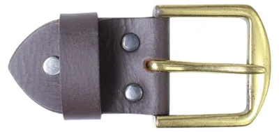Produktbild von FRONHOFER Gürtelschnalle inklusive Lederteil mit Schraube, 4 cm, messingfarben