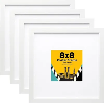 Produktbild von Set Egofine Bilderrahmen 20x20 cm Weiß (4er-Set) mit echtem Glas