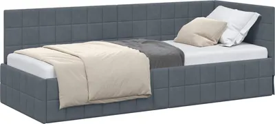 Obrázek produktu pro vidaXL Rohový rám postele s čelem tmavě šedý 80 cm x 200 cm sametový
