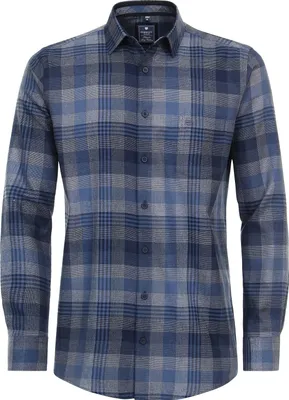 Produktbild von REDMOND Übergrößen Flanellhemd Brusttasche Blau 6XL Comfort Fit