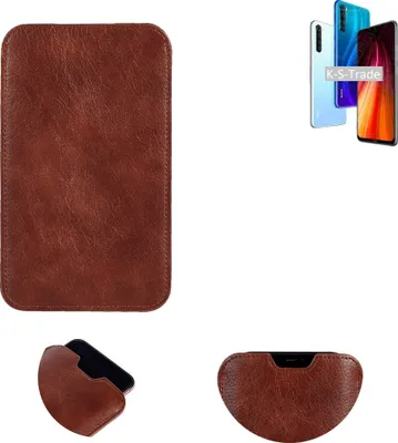 Produktbild von K-S-Trade Schutzhülle Handyhülle kompatibel mit Xiaomi Redmi Note 8 2021 Handytasche Kunstleder Sleeve in braun