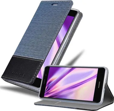 Immagine prodotto di Cadorabo Custodia per Huawei Enjoy 7 PLUS Custodia protettiva in blu Custodia per cellulare Custodia a libro Cover