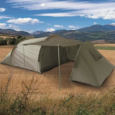 Produktbild von Mil-Tec-Zelt mit Vorraum für 3 Personen, olivgrün, 415 x 180 cm x 120 cm