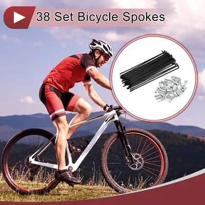Produktbild von 38 Stück 13G Fahrradspeichen 125mm Fahrradspeichen Kohlenstoffstahl Schwarz