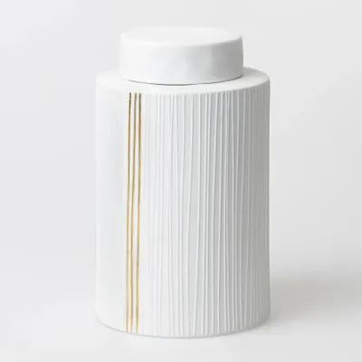 Produktbild von Räder Porzellandose Streifen D.15cm, H.25cm