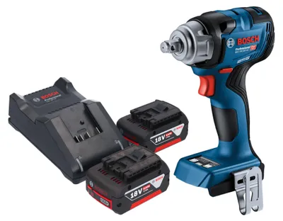 Zdjęcie produktu dla Bosch GDS 18V-330 HC Profesjonalny akumulatorowy klucz udarowy 18 V 330 Nm 1/2" bezszczotkowy + 2x akumulator 5,0 Ah + ładowarka