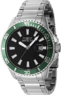 Produktbild von Invicta Pro Diver 46075 Herrenarmbanduhr - Quarzwerk - Edelstahl mit schwarzem Zifferblatt - 45 mm