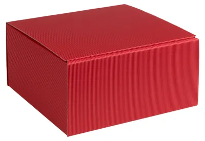 Produktbild von Geschenkbox aus offener Wellpappe, Geripptes Karton ROT, Format 25x24x12cm, 35 St.