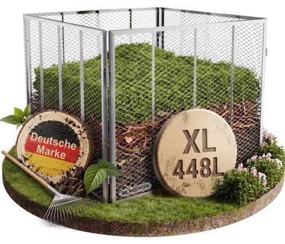 Obrázok produktu pre Kompostér, 80 x 80 x 70 cm, oceľ, pozinkovaná. Kompostér, mriežka na kompost, nehrdzavejúca oceľ V2A