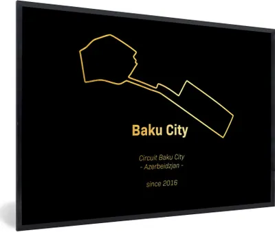 Produktbild von MuchoWow® Gerahmtes Poster Baku - Formel 1 - Rennstrecke 60x40 cm - Poster mit Schwarzem Bilderrahmen Wandposter Rahmen Foto Bilder - Printing - Wanddeko Schlafzimmer