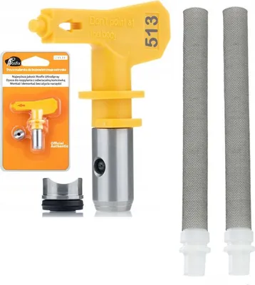 Obrázok produktu pre Rosfix Tryska na Farbu Ultra Model 513 + 2x Biele Prstové Filtre 60 Mesh pre Striekacie Zariadenie na Farbu 1 Ks.